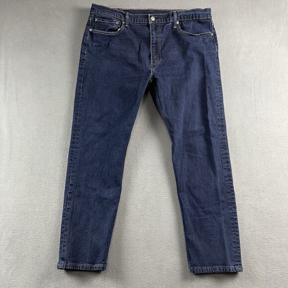 Levis 502 Jeans Mens 40X29 Blue Denim Slim Straight Leg Grunge Thrashed Rocker - Picture 1 of 14